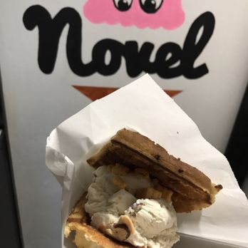 Novel Ice Cream - Roasted almond ice cream with captain crunch between waffle pieces!! - Desserts Near Me - Phoenix, Arizona Novel Ice Cream - Roasted almond ice cream with captain crunch between waffle pieces!! - Desserts Near Me - Phoenix, Arizona