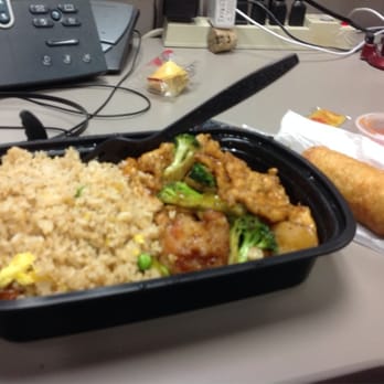 Ty Ginger Asian Bistro - Chikun and shrimp...I asked for, and hotmail in breaded chicken...egg roll on the side... $8.50 carry out - Asian Fusion Near Me - Dublin, Ohio