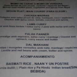 Mount Everest - Nuevo menu de noche. Economico y muy bueno!