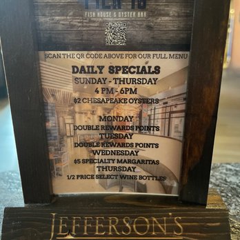 Pier 48 - Menu bar code - Seafood Near Me - Indianapolis, Indiana