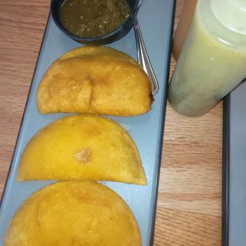 Pollo Bacano - Appetizer, beef empanadas. Real beef, not ground beef, inside. Very rich tasting and the sauce compliments the empenadas. - Mexican Near Me - Zion, Illinois