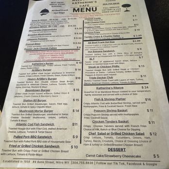Katherine's Café - Menu - Sports Bars Near Me - Nitro, West Virginia