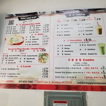 Happy Canteen - Breakfast menu - Sushi Bars Near Me - Brooklyn, New York