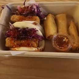 Tofu bao plus spring roll combo Tofu bao plus spring roll combo
