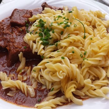 Gasthaus Gosausee Restaurant - Beef goulash and Spaetzle in butter - Austrian Near Me - Gosau, 4