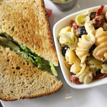 Nutwood Winery Tasting Room & Vineyard Cafe - BLT Grilled cheese, no bacon. With pasta salad - Wine Tasting Room Near Me - LaGrange, Georgia Nutwood Winery Tasting Room & Vineyard Cafe - BLT Grilled cheese, no bacon. With pasta salad - Wine Tasting Room Near Me - LaGrange, Georgia