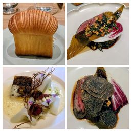 Main course: Madai, A5 Miyazaki Wagyu (one with $35 truffle add-on), laminated brioche