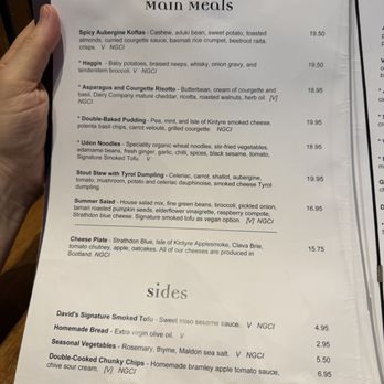 David Bann - Menu Page 1 - Vegetarian Near Me - Edinburgh, EDH