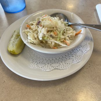 Wooden Spoon Diner - Coleslaw (half eaten) - American Near Me - Lakeland, Florida Wooden Spoon Diner - Coleslaw (half eaten) - American Near Me - Lakeland, Florida