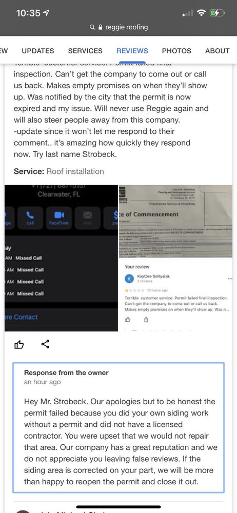 Slide of Reggie Reed Roofing