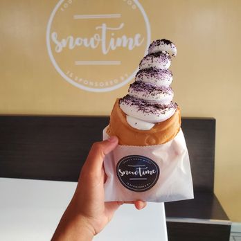 Snowtime - Taro and vanilla swirl in a custard fish cone~ - Coffee & Tea Near Me - Chandler, Arizona Snowtime - Taro and vanilla swirl in a custard fish cone~ - Coffee & Tea Near Me - Chandler, Arizona