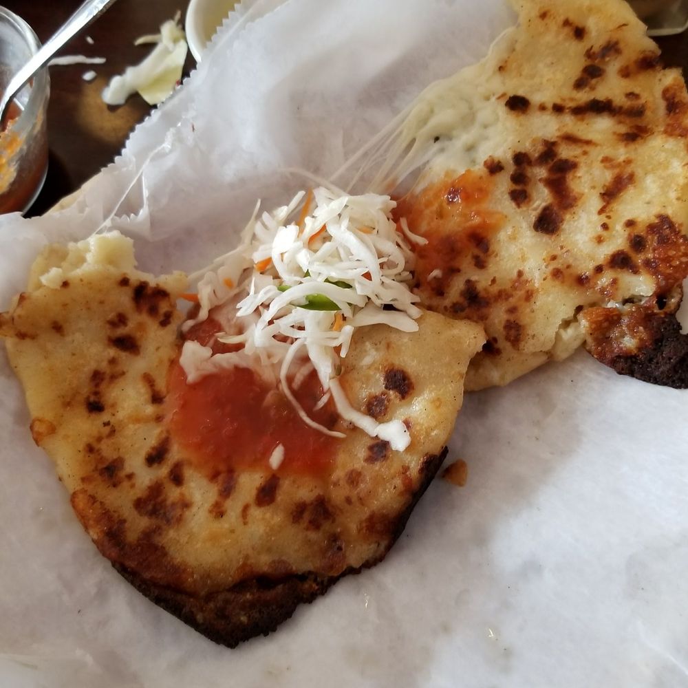 Cafe Costa Del Sol - Pupusas con salsa y curtido  these are traditional side toppings - Salvadoran Near Me - Revere, Massachusetts
