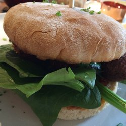 Krögers kleine Schwester - Falafel Burger, instead of cheese they gave me spinace, which made it vegan!