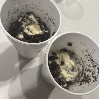 Sonic Drive-In - Banana milkshake with Oreos and caramel and Oreo cheesecake shake. Not even filled up all the way. - Fast Food Near Me - Orange Park, Florida