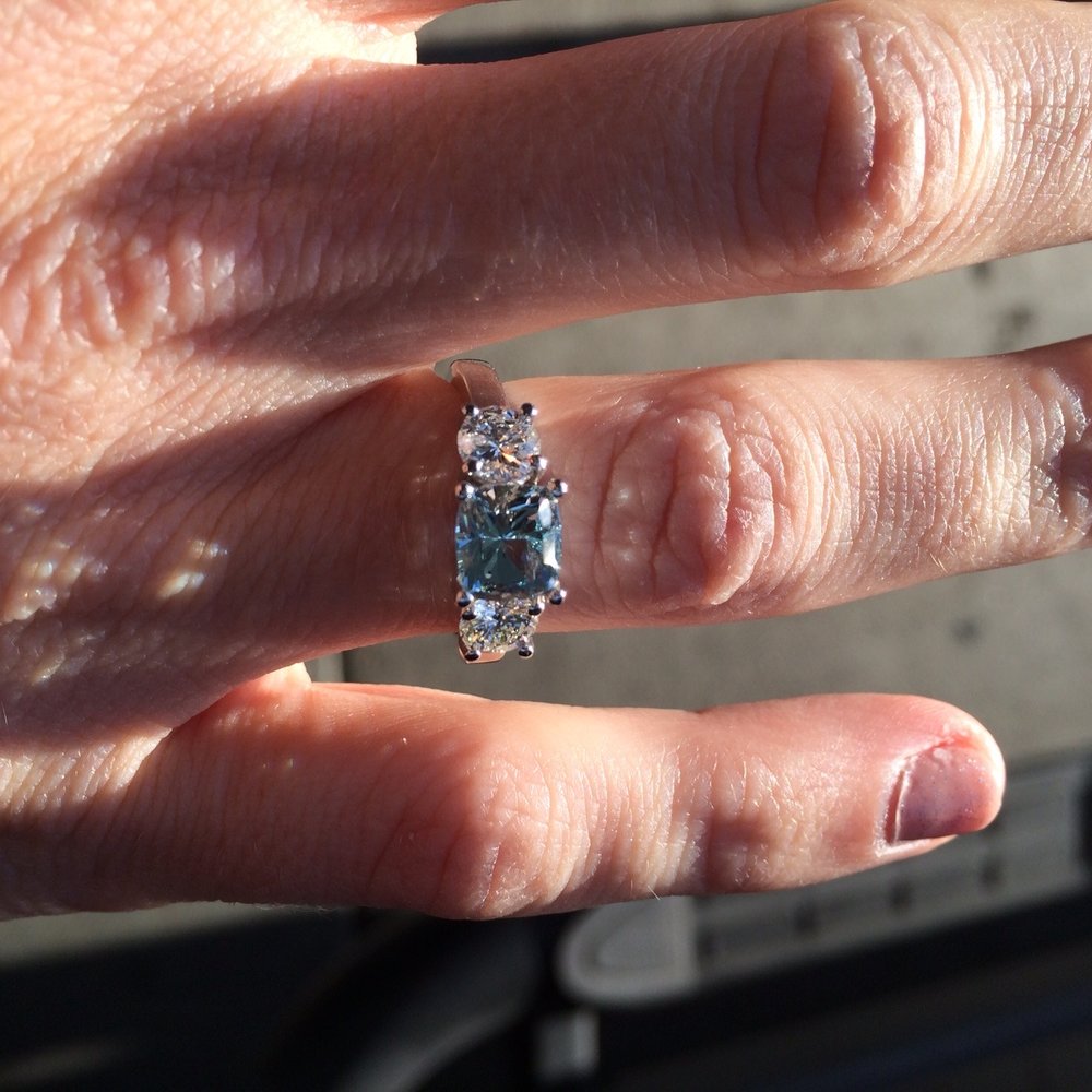 Bluestone Jewelry - Aquamarine birthstone ring they made for me. Love it!!! - Jewelry Near Me - Tahoe City, California