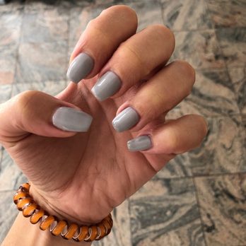 Jack's Nails - Powder manicure with natural coffin shaped nails. - Nail Salons Near Me - Syosset, New York Jack's Nails - Powder manicure with natural coffin shaped nails. - Nail Salons Near Me - Syosset, New York