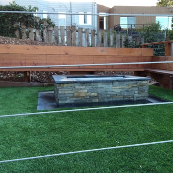 Built A Fire Pit With Veneer Antique Black Stone A Redwood