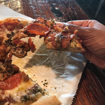 Your Pie - Did not bite this slice. Pie came out like this. - Pizza Near Me - Norfolk, Virginia Your Pie - Did not bite this slice. Pie came out like this. - Pizza Near Me - Norfolk, Virginia