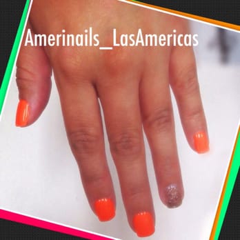 Amerinails - Hot orange and glitter - Nail Salons Near Me - San Diego, California Amerinails - Hot orange and glitter - Nail Salons Near Me - San Diego, California