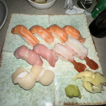Kaita Restaurant - Salmon, Toro, Amaebi, and Scallop Sashimi - Japanese Near Me - San Jose, California
