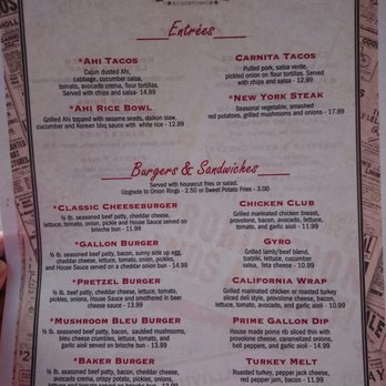 The Gallon House - Menu - Burgers Near Me - Silverton, Oregon