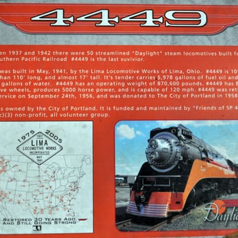 Oregon Rail Heritage Center - History of the Southern Pacific #4449 "Daylight" - Museums Near Me - Portland, Oregon Oregon Rail Heritage Center - History of the Southern Pacific #4449 "Daylight" - Museums Near Me - Portland, Oregon