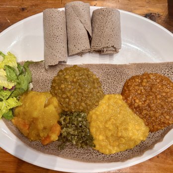 Lalibela Ethiopian Cuisine - The food here is delicious, and the owners and staff are great. I order the veggie platter, and recommend trying the sambussa as well. - Ethiopian Near Me - Redding, California