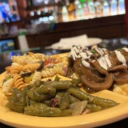 Rock N Roll Meatballs - Meatball platter with green bean & pasta salad