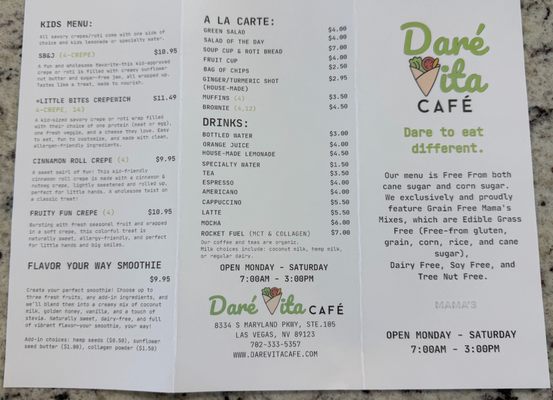 Menu photo 5 Dare Vita Cafe Las Vegas, NV