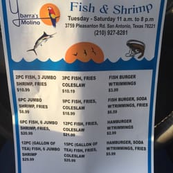 Ybarras Molino - Fish menu.