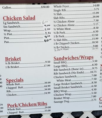 Menu photo 5 K & L Bar B Q Baxley, GA