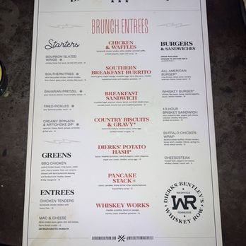 Dierks Bentley's Whiskey Row - Nashville - Front of Brunch menu - Bars Near Me - Nashville, Tennessee