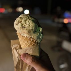 AMI Beach Hut - Snickers and salted caramel on a waffle cone