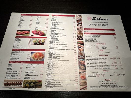 Menu photo 2 Sakura Restaurant Alameda, CA