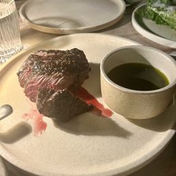 Wagyu eye of rump with chimichurri sauce