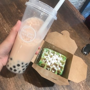 Mr. Green Bubble - Rose Honey Milk Tea + Coconut Pandan Waffle - Bubble Tea Near Me - Walnut Creek, California Mr. Green Bubble - Rose Honey Milk Tea + Coconut Pandan Waffle - Bubble Tea Near Me - Walnut Creek, California