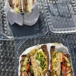 Zodiac Juiceology & Apothecary - Deli Turkey Sandwich on Sweet Wheat, All Veggie Sandwich on Sweet Wheat (+ vegan chicken)