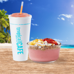 Tropical Smoothie Cafe - Bahama Mama™ Tropic Bowl and Bahama Mama™ smoothie.