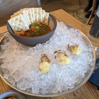 Ernest - Mexican shrimp cocktail and oyster with apple sorbet - New American Near Me - San Francisco, California