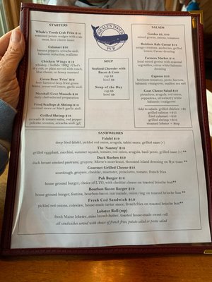 Menu photo 1 Whale's Tooth Pub Lincolnville, ME Menu photo 1 Whale's Tooth Pub Lincolnville, ME