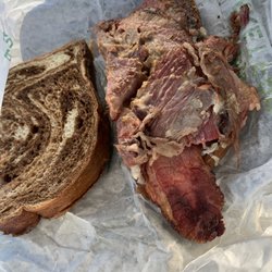 Reuben made with brisket instead of corned beef... nasty!!