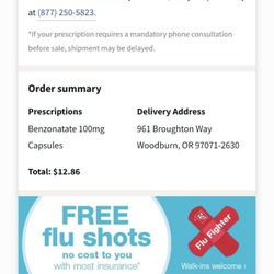 Walgreens - Evidence my prescription was suppose to be delivered by 4pm