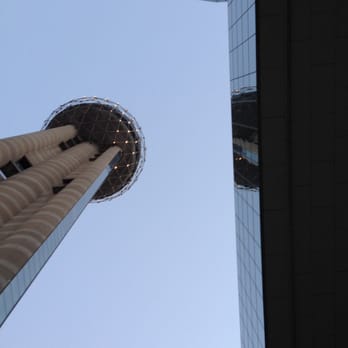 Reunion Tower - View from outside the entrance to the hotel - Landmarks & Historical Buildings Near Me - Dallas, Texas Reunion Tower - View from outside the entrance to the hotel - Landmarks & Historical Buildings Near Me - Dallas, Texas