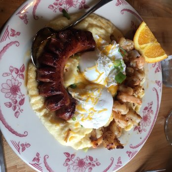Plain Jane - Sausage and shrimp grits - Breakfast & Brunch Near Me - San Francisco, California Plain Jane - Sausage and shrimp grits - Breakfast & Brunch Near Me - San Francisco, California