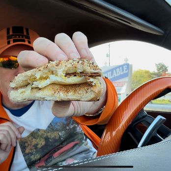 Benson's Bagels - Bacon, Egg & Cheese on an Everything bagel...jackpot!! - Bagels Near Me - Enfield, Connecticut