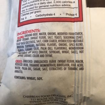 Caribbean Food Delights - 1% beef only. The rest is cheap ingredients garbage! - Specialty Food Near Me - Tappan, New York
