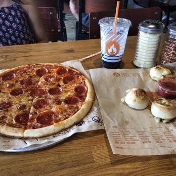 Blaze Pizza - Pep pie with some doughknots - Pizza Near Me - Carlsbad, California Blaze Pizza - Pep pie with some doughknots - Pizza Near Me - Carlsbad, California