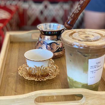 Qamaria Coffee - Turkish coffee and pistachio latte - Coffee & Tea Near Me - Fullerton, California Qamaria Coffee - Turkish coffee and pistachio latte - Coffee & Tea Near Me - Fullerton, California