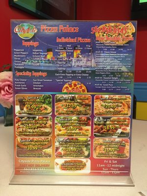 Menu photo 2 Cityside Pizza Palace Long Beach, CA Menu photo 2 Cityside Pizza Palace Long Beach, CA