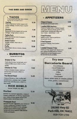 Menu photo 3 The Bird & Bison Park Hill, OK Menu photo 3 The Bird & Bison Park Hill, OK